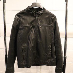 Marc Anthony Faux Leather Black Moto Jacket